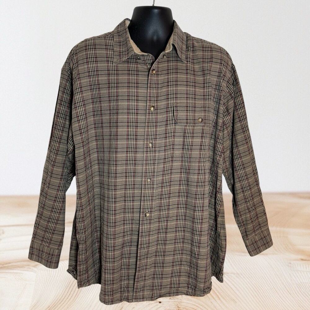 Orvis Vintage Plaid‎ Button up Shirt Long Sleeve Sz XL Mens Soft outdoor Colors